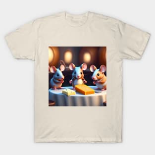 Mouse family at the dining table T-Shirt